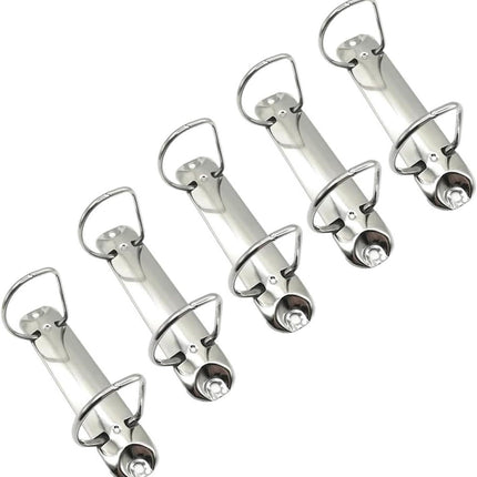 5 pieces D-shaped metal clip ring binder mechanism - set of 2 ring binders for papers, textbook, documents - school supplies - storage accessories.