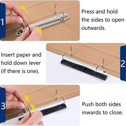 5 pieces D-shaped metal clip ring binder mechanism - set of 2 ring binders for papers, textbook, documents - school supplies - storage accessories.