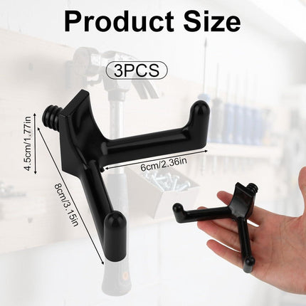 Allecta - Tool Hooks for Garden Shed - Storage Accessories for Shovels and Rakes - Set of 3 (Black).
