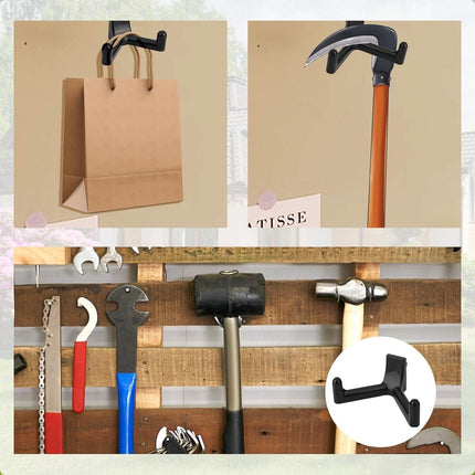 21-Piece Tool Storage Hooks - Black Y/U-Shaped Hooks with Wrench - Shed Storage Accessories - Compatible with Suncast and Craftsman.