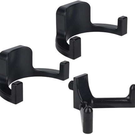 sanding hooks compatible with Suncast and Craftsman, plastic U- and V-shaped tool hangers, storage accessories for sanding boards, rakes, shovels, and hammers (black).