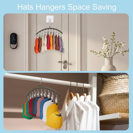 2 pieces - Hat rack - clothes rack - sock clip - hat rack for the wardrobe - storage accessories - suitable for drying clothes, socks and hats - black - 37*23 cm.