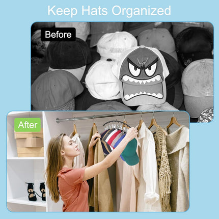 2 pieces - Hat rack - clothes rack - sock clip - hat rack for the wardrobe - storage accessories - suitable for drying clothes, socks and hats - black - 37*23 cm.