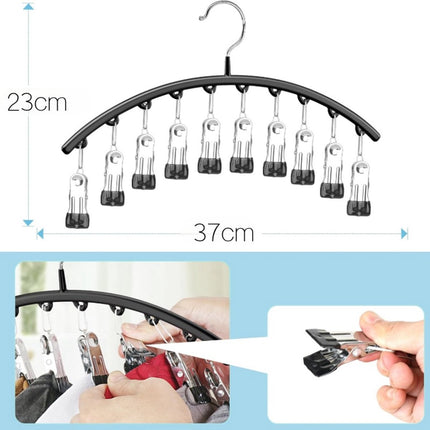 2 pieces - Hat rack - clothes rack - sock clip - hat rack for the wardrobe - storage accessories - suitable for drying clothes, socks and hats - black - 37*23 cm.