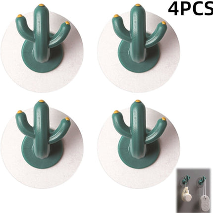 4 pieces - Hooks - Storage racks - Wall mounting - Storage accessories - No drilling required - Home decoration - Suitable for behind doors - Bathrooms - Kitchens - Green - 6*3.8 cm.
