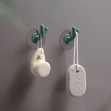 4 pieces - Hooks - Storage racks - Wall mounting - Storage accessories - No drilling required - Home decoration - Suitable for behind doors - Bathrooms - Kitchens - Green - 6*3.8 cm.