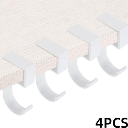 4 pieces - Hooks - Desk hooks - Backpack hooks - Storage accessories - No drilling required - Suitable for desks, bedrooms, study rooms, and living rooms - White - 4.8*2*10 cm.