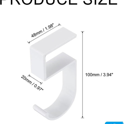 4 pieces - Hooks - Desk hooks - Backpack hooks - Storage accessories - No drilling required - Suitable for desks, bedrooms, study rooms, and living rooms - White - 4.8*2*10 cm.