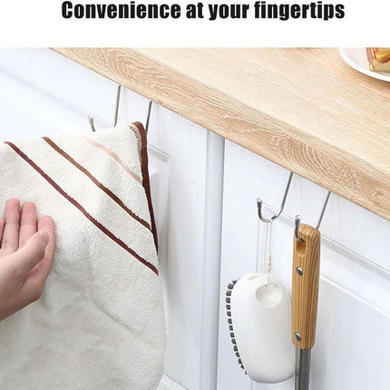 4 pieces - Hooks - Cabinet door hooks - S-shaped hooks - Storage hooks - Storage accessories - Suitable for kitchens, bathrooms, cabinets, nightstands - Silver - 6.5*2.5*7.5 cm.