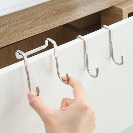 4 pieces - Hooks - Cabinet door hooks - S-shaped hooks - Storage hooks - Storage accessories - Suitable for kitchens, bathrooms, cabinets, nightstands - Silver - 6.5*2.5*7.5 cm.