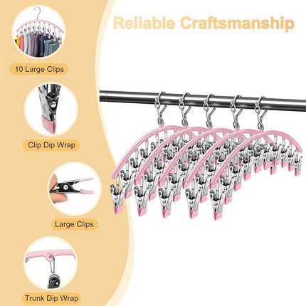 2 pieces - Clothes rack - sock clips - clothes hangers - storage accessories - suitable for drying socks and underwear - pink - 41*24.5 cm.
