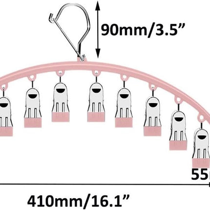 2 pieces - Clothes rack - sock clips - clothes hangers - storage accessories - suitable for drying socks and underwear - pink - 41*24.5 cm.