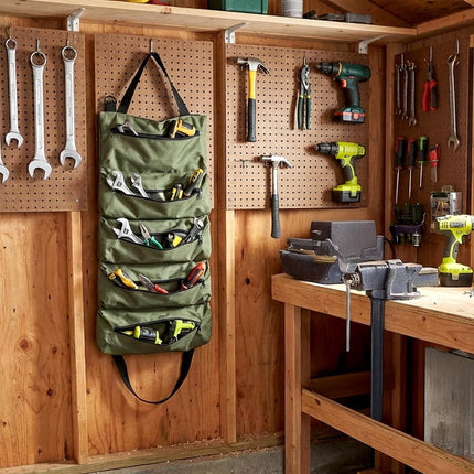 Tool bag - storage bag - tool bag - tools not included - foldable - portable - storage accessories - suitable for electricians and repairmen - tool bag - green - 47*28 cm.