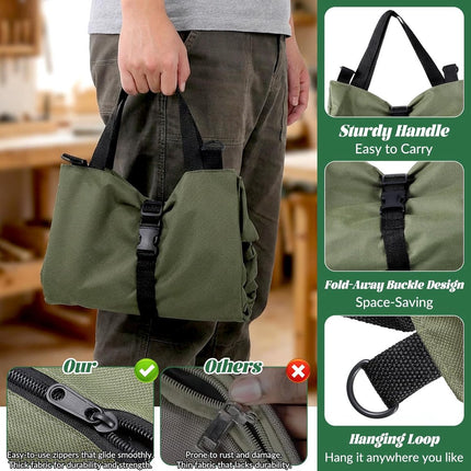 Tool bag - storage bag - tool bag - tools not included - foldable - portable - storage accessories - suitable for electricians and repairmen - tool bag - green - 47*28 cm.