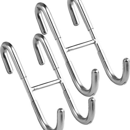 Two-piece set of door hooks, suitable for hanging towels and other storage accessories..