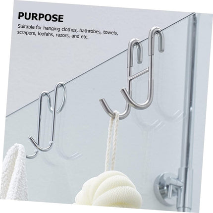 Two-piece set of door hooks, suitable for hanging towels and other storage accessories..