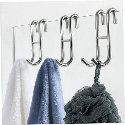 Two-piece set of door hooks, suitable for hanging towels and other storage accessories..