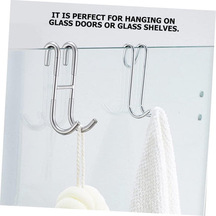 Two-piece set of door hooks, suitable for hanging towels and other storage accessories..