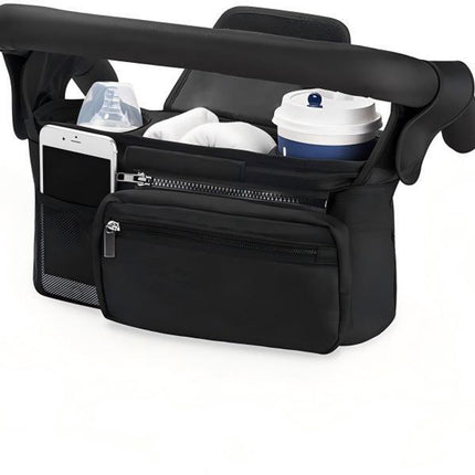 Stylish six-piece bathroom set with soap dispenser and storage accessories.