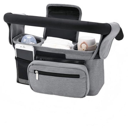 Stylish six-piece bathroom set with soap dispenser and storage accessories.
