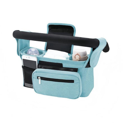 Stylish six-piece bathroom set with soap dispenser and storage accessories.