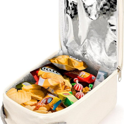Allecto - Thermally insulated container for fruit - Lightweight and leak-proof - Portable outdoor cooler bag - Storage accessories - Suitable for picnics (beige) Travel snack bags..