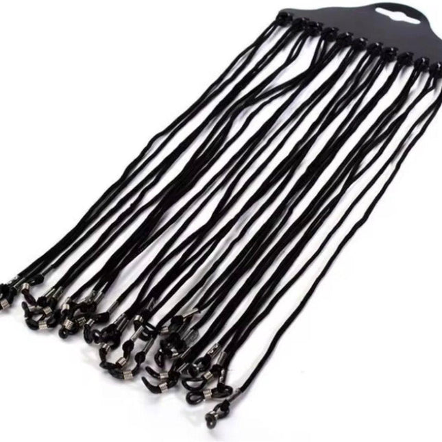Glasses Cord / 12 Pieces / Black Cord / 3D.