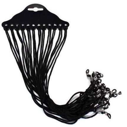 Glasses Cord / 12 Pieces / Black Cord / 3D.