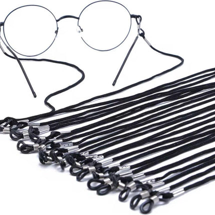 Glasses Cord / 12 Pieces / Black Cord / 3D.