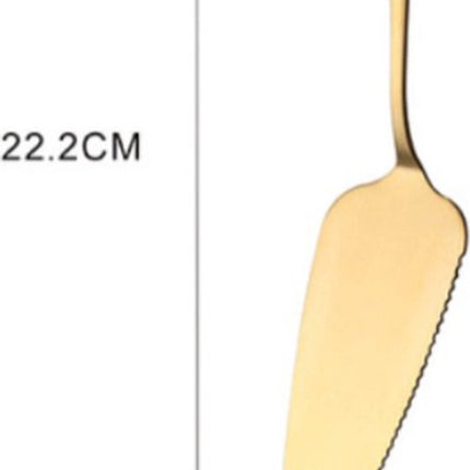 Cake Peel | Pizza Peel | Cake Cutter | Pizza Cutter | With Serrated Edge | Stainless Steel | Bronze.
