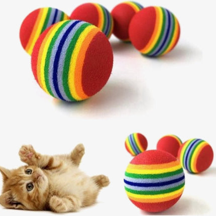 4 Pieces Cat Balls | Cat Toys | Cat Toys | Interactive Play | Kittens | 3.5 CM | Rainbow 4 Pieces.