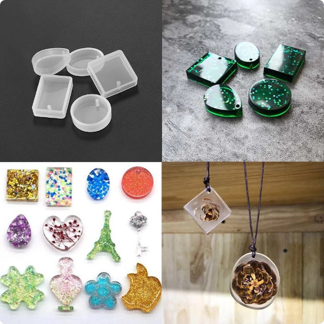 Epoxy molds for pendants - Silicone jewelry mold - Set of 5.