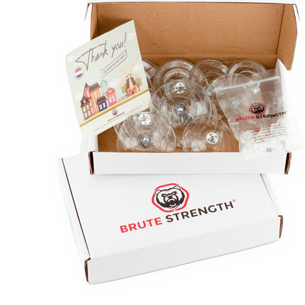 Brute Strength - 15 x Threaded Suction Cup - 40MM M4x10 - Suction cup with hook alternative to window film - sun protection suction cups - suction cup hooks - nut – bolt - glass - hanging hooks.
