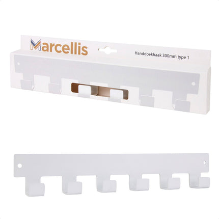 Marcellis - 1x Industrial towel hook - towel holder - hanging hook - 6 hooks - stainless steel.