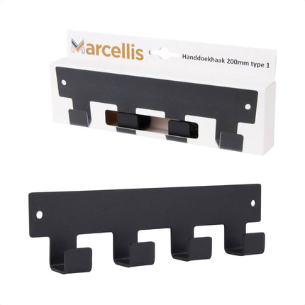 Marcellis - 1x Industrial towel hook - towel holder - hanging hook - 6 hooks - stainless steel.