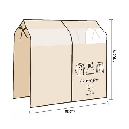 Dustproof Clothes Rack Cover Expandable Hanging Closet Cover Shoulder Dust Cover Clothes Protector for Coats Suits Dresses Beige.