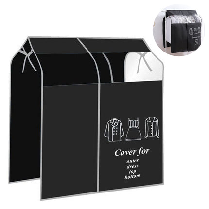Dustproof Clothes Rack Cover Expandable Hanging Closet Cover Shoulder Dust Cover Clothes Protector for Coats Suits Dresses Black.