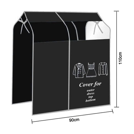 Dustproof Clothes Rack Cover Expandable Hanging Closet Cover Shoulder Dust Cover Clothes Protector for Coats Suits Dresses Black.