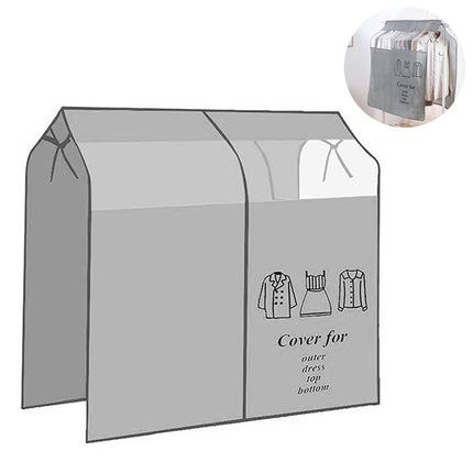 Dustproof Clothes Rack Cover Expandable Hanging Closet Cover Shoulder Dust Cover Clothes Protector for Coats Suits Dresses Grey.
