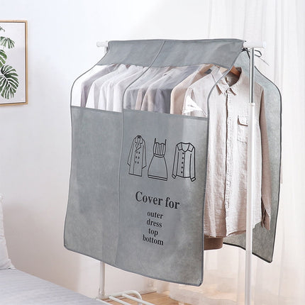Dustproof Clothes Rack Cover Expandable Hanging Closet Cover Shoulder Dust Cover Clothes Protector for Coats Suits Dresses Grey.