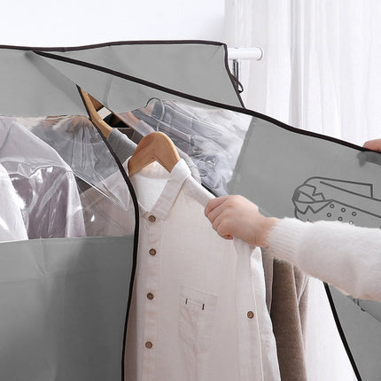 Dustproof Clothes Rack Cover Expandable Hanging Closet Cover Shoulder Dust Cover Clothes Protector for Coats Suits Dresses Grey.