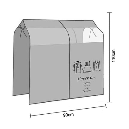Dustproof Clothes Rack Cover Expandable Hanging Closet Cover Shoulder Dust Cover Clothes Protector for Coats Suits Dresses Grey.