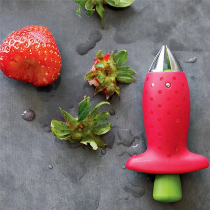 PEACNNG 2pcs Set Kitchen Fruit Gadget Tools Strawberry Slicer Cutter Strawberry Corer Strawberry Huller Leaf Stem Remover.