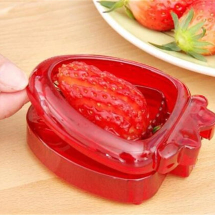 PEACNNG 2pcs Set Kitchen Fruit Gadget Tools Strawberry Slicer Cutter Strawberry Corer Strawberry Huller Leaf Stem Remover.
