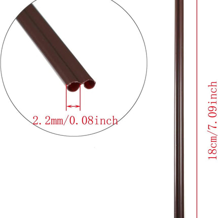 Tutuviw 100 Pieces Two Holes Coffee Stirrer Straw 2-in-1 Disposable Plastic Coffee Stir Sticks Coffee Stirrer Straw for Coffee Bars Office Restaurants Home Indoor Outdoor(Brown) 100PCS.