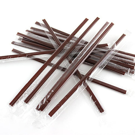 Tutuviw 100 Pieces Two Holes Coffee Stirrer Straw 2-in-1 Disposable Plastic Coffee Stir Sticks Coffee Stirrer Straw for Coffee Bars Office Restaurants Home Indoor Outdoor(Brown) 200PCS.