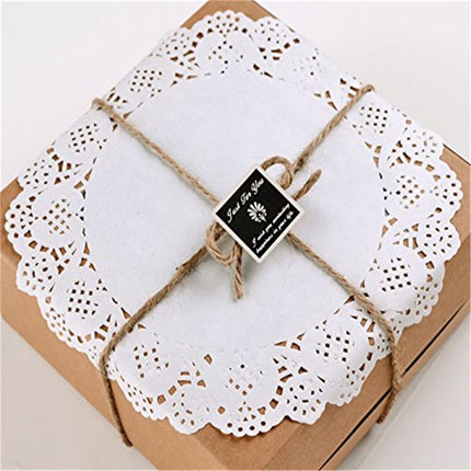 Lace Paper Placement, 12 inch Round White Paper Placement, Disposable Paper Placemats, for Wedding, Birthday, Cakes, Desserts, Tableware Food Decoration, Pack of 100.