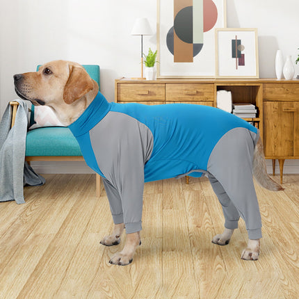 Vnanda Dog Onesie Surgery Recovery Suit for Large Medium Bodysuit Dogs Pajamas PJS Full Body for Shedding, Prevent Licking, Wound Protection L Blue.