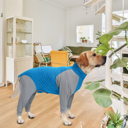 Vnanda Dog Onesie Surgery Recovery Suit for Large Medium Bodysuit Dogs Pajamas PJS Full Body for Shedding, Prevent Licking, Wound Protection L Blue.