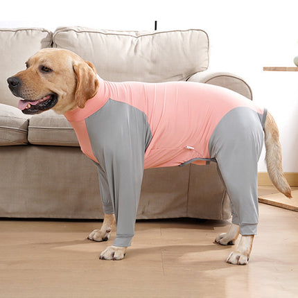 Vnanda Dog Onesie Surgery Recovery Suit for Large Medium Bodysuit Dogs Pajamas PJS Full Body for Shedding, Prevent Licking, Wound Protection L Blue.